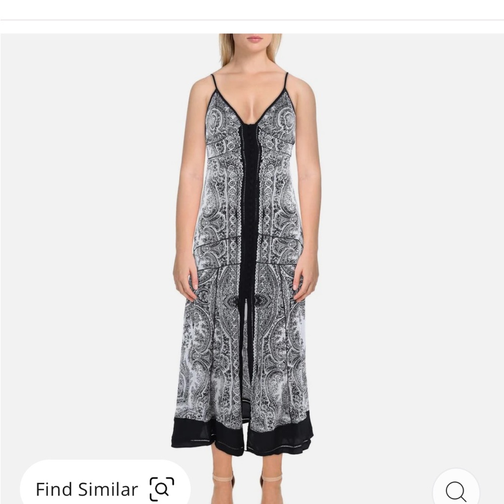 All Saints Monochrome Paisley Maxi Dress